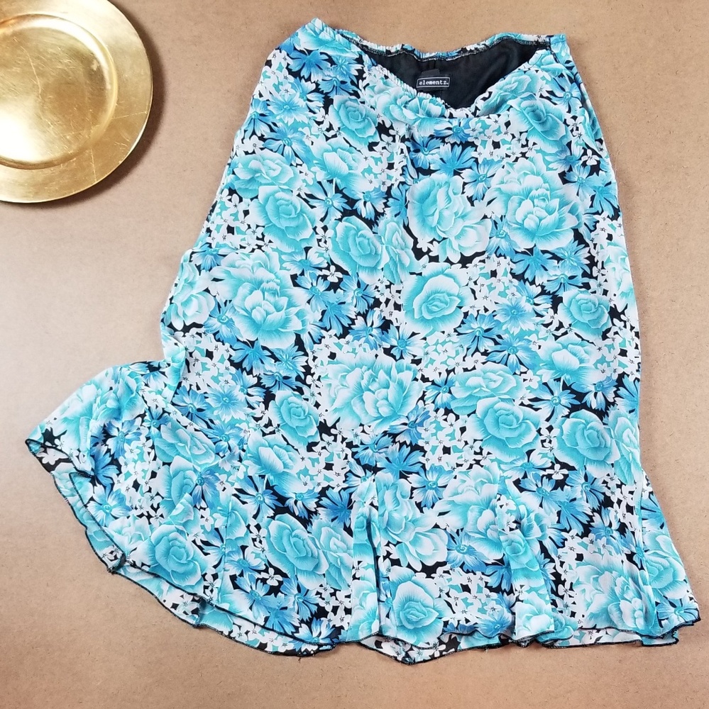 Elementz Floral Print Skirt Size Large L